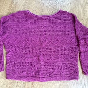 Women's Abercrombie Sweater Medium Rose Pink Boat Neck Cotton Blend